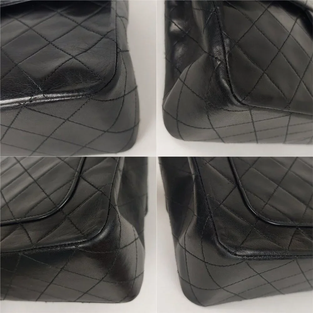 SOLD CHANEL 25 Black Double Flap Quilted Lambskin Leather Bag - Picture 12 of 16